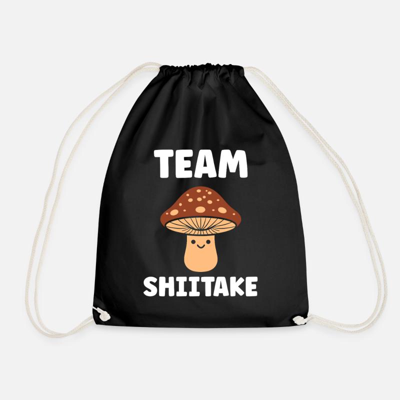 Team Shiitake Pilz Grafik - Turnbeutel - Schwarz