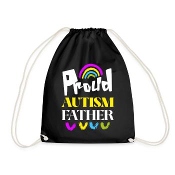 Proud Autism Father - Drawstring Bag - black - Front