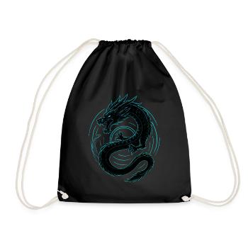 Neon Drache - Turnbeutel - Schwarz - Vorne
