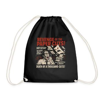 Revenge of the Paper Cuts Movie Poster Halloween - Drawstring Bag - black - Front