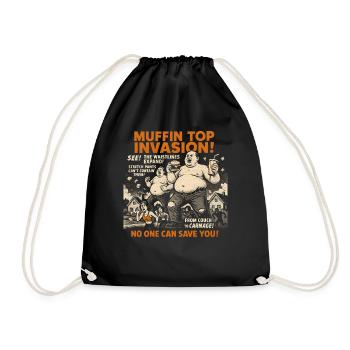 Muffin Top Invasion Movie Poster Men's Halloween - Drawstring Bag - black - Front