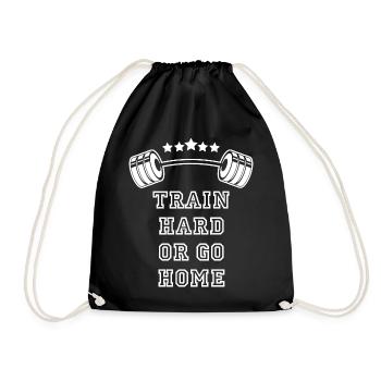 Train Hard GYM: Motivation & Strength - Drawstring Bag - black - Front