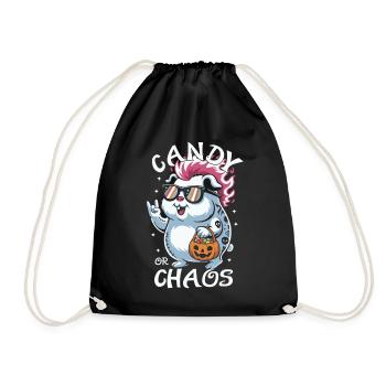 Chaotic Punk Guinea Pig Halloween Hamster - Drawstring Bag - black - Front