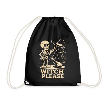 Hexe bitte Skelett Halloween Kostüm Spaß - Turnbeutel - Schwarz - Vorne