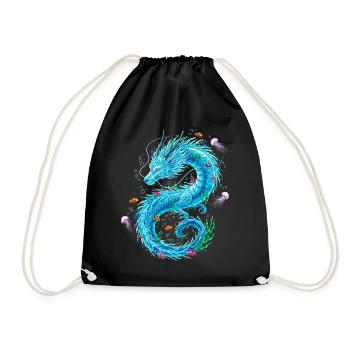 Dragon d’eau avec des créatures marines - Sac de sport léger - noir - Devant