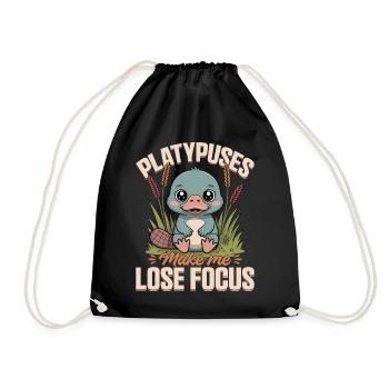 Esthétique amusante Kawaii Platypus - Sac de sport léger - noir - Devant