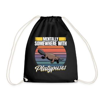 Esthétique amusante Kawaii Platypus - Sac de sport léger - noir - Devant
