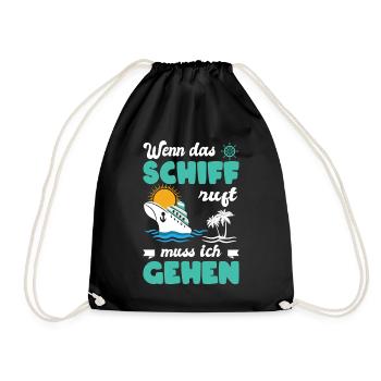 Funny Cruise Sayings Outfits Holiday - Drawstring Bag - black - Front