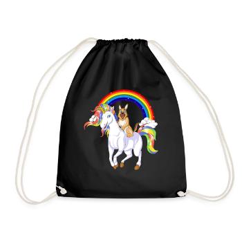 German Shepherd Unicorn - Drawstring Bag - black - Front