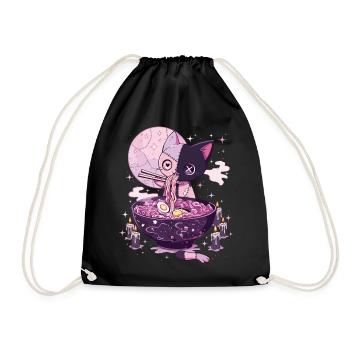 Kawaii Goth Pastel Chat Zombie Ramen - Sac de sport léger - noir - Devant