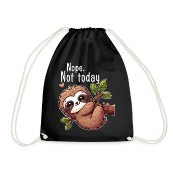 Sloth Lazy Day Nope Not Today - Drawstring Bag - black - Front