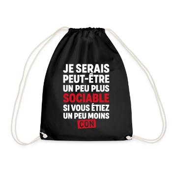 I might be more sociable if you were - Drawstring Bag - black - Front