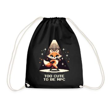 Trop mignon pour être un PNJ | Renard, Jdr - Sac de sport léger - noir - Devant