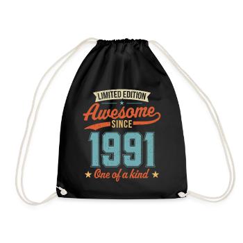 Awesome Since 1991 - Drawstring Bag - black - Front