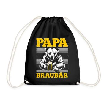 Le futur papa PAPA BRAUBÄR Drôle - Sac de sport léger - noir - Devant