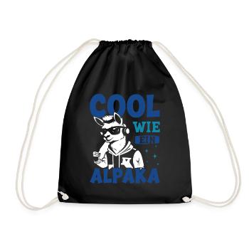 Éventail d’alpaga COOL COMME UN LAMA D’ALPAGA Drôle - Sac de sport léger - noir - Devant
