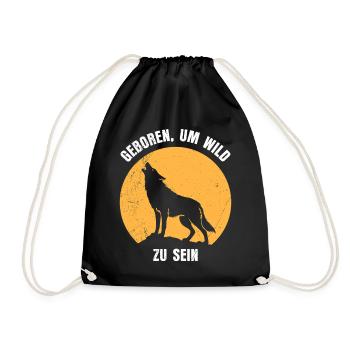 Wolf Spirit GEBOREN UM WILD ZU SEIN Lustig - Sac de sport léger - noir - Devant