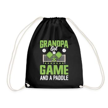 Pickleball Grand-père grands-parents Jeu de pagaie Cadeau - Sac de sport léger - noir - Devant