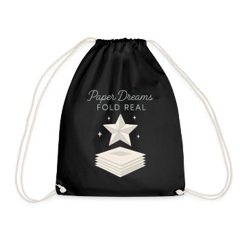 Origami Club Gift Simplicity To A - Drawstring Bag - black - Front