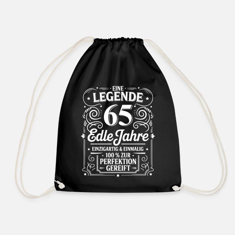 A Legend Noble 65 Years Birthday Gift - Drawstring Bag - black