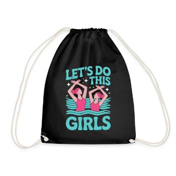 Synchronized swimming Artistic swimming Water sports - Drawstring Bag - black - Front