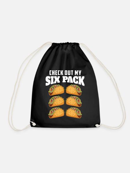 Schauen Sie sich meinen Sixpack-Tacos-Witz an - Turnbeutel - Schwarz