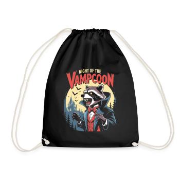 Vampcoon Nightball Raccoon - Drawstring Bag - black - Front