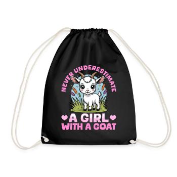 Funny Farm Animal Goat - Turnbeutel - Schwarz - Vorne