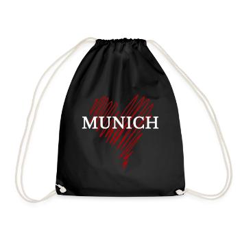 I love Munich, souvenir Munich - Drawstring Bag - black - Front