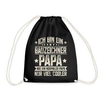 Bauzeichner Papa - Turnbeutel - Schwarz - Vorne