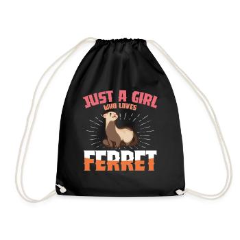 Just a girl and her ferret - Drawstring Bag - black - Front