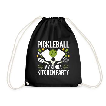 Pickleball My Kinda Kitchen Party - Drawstring Bag - black - Front