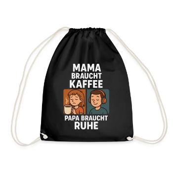 Maman a besoin de café, papa a besoin de repos - Sac de sport léger - noir - Devant