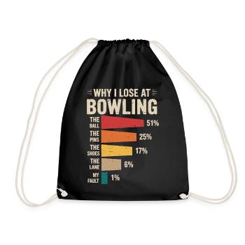 Bowling - Drawstring Bag - black - Front