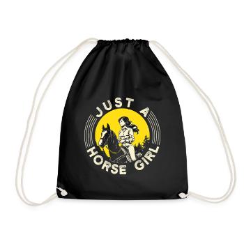 Hobby Horse Rider HOrse Girl English Riding Horse - Turnbeutel - Schwarz - Vorne