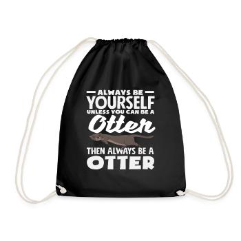 Cadeau de dessin animé loutre de mer - Sac de sport léger - noir - Devant