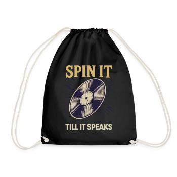 Tournez-le jusqu’à ce qu’il parle aux amateurs de disques vinyles - Sac de sport léger - noir - Devant