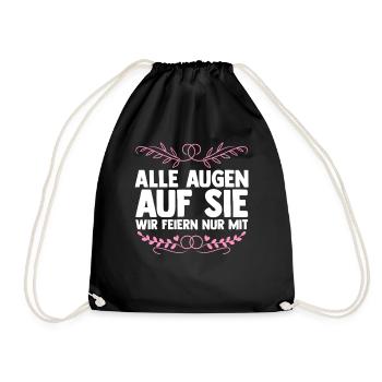 Bachelor Party Team Bride Hen Party - Drawstring Bag - black - Front