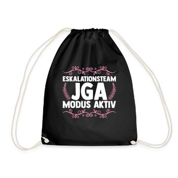 JGA Team Braut Junggesellinnenabschied - Turnbeutel - Schwarz - Vorne