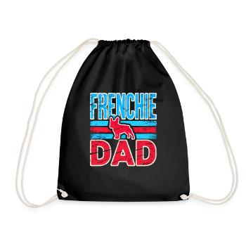 Frenchie Dad Vintage Bulldog, Love Dogs  - Drawstring Bag - black - Front