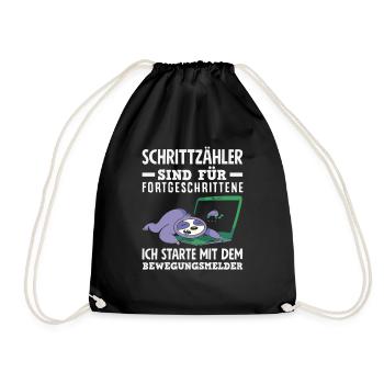 Pedometer? I use the motion detector - Drawstring Bag - black - Front