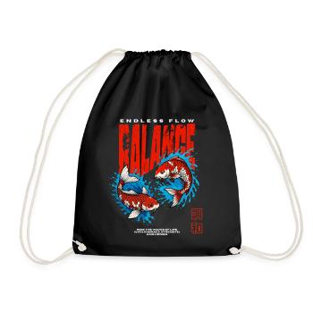 Balance - Koi Fish - Endless Flow - Drawstring Bag - black - Front