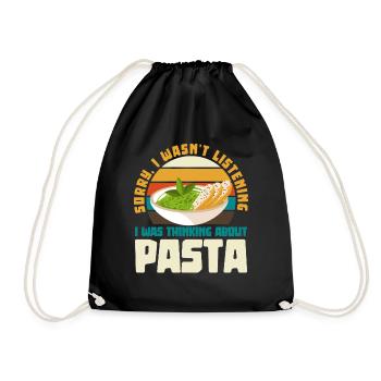 I thought of pasta retro design - Drawstring Bag - black - Front