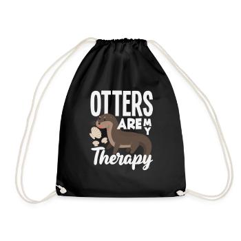 Thérapie de dessin animé de loutre de mer - Sac de sport léger - noir - Devant