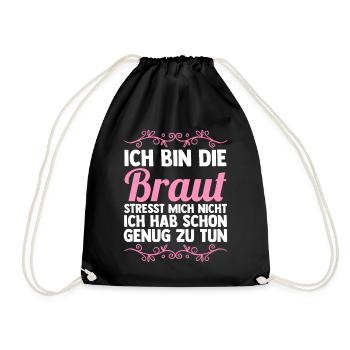 Bachelor Party Team Bride Hen Party - Drawstring Bag - black - Front