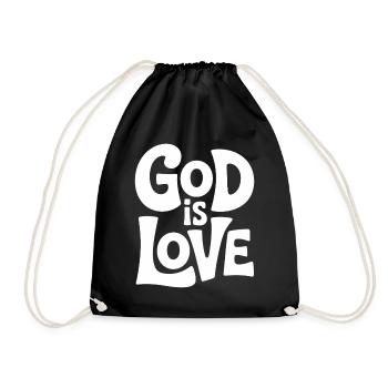 God Is Love Jesus Christen Glaube - Turnbeutel - Schwarz - Vorne