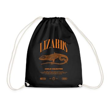 Cuban Knight Anole Reptile Keeper Lizard - Drawstring Bag - black - Front