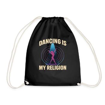  Dancing Is My Religion – Techno Rave - Turnbeutel - Schwarz - Vorne