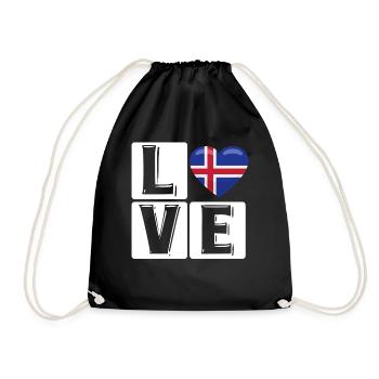 L Love Iceland Heart - Sac de sport léger - noir - Devant