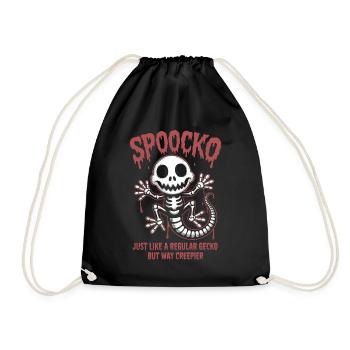 Spukgecko Skelett Halloween - Turnbeutel - Schwarz - Vorne
